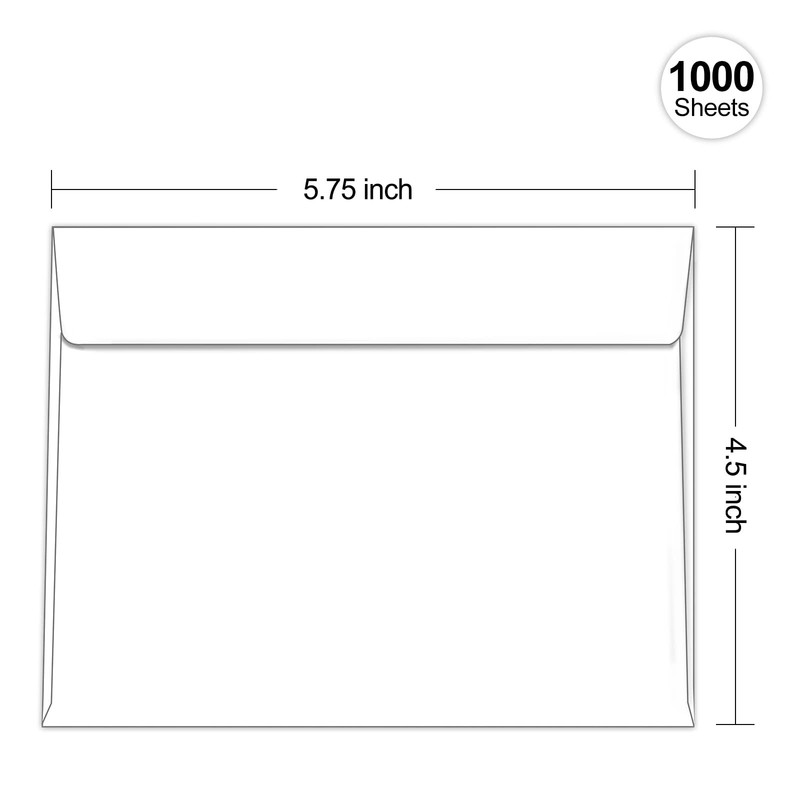 1000 Pack White A2 Envelopes Self Seal, Printable 4.5x5.75 Envelopes for Invi... gallery