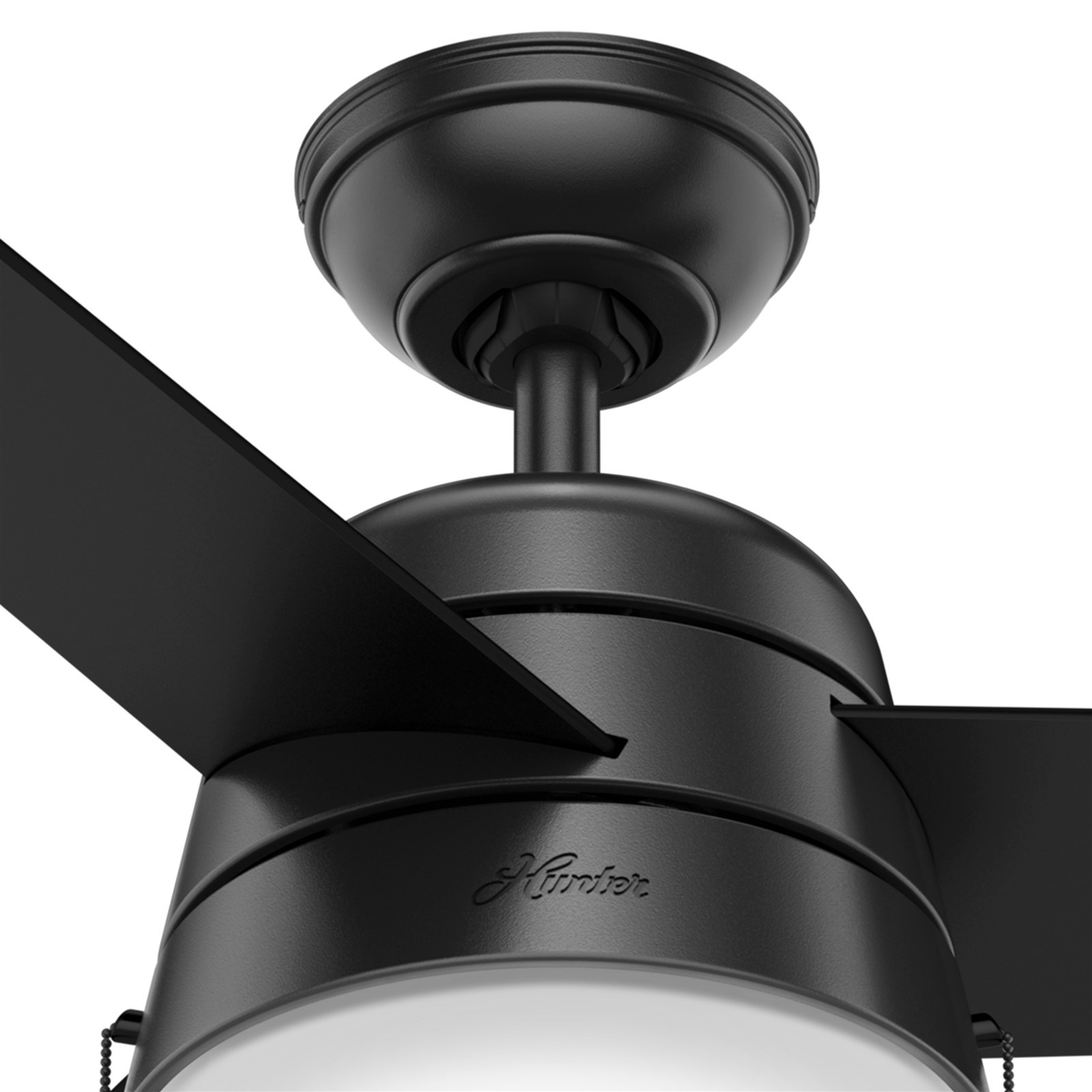 Hunter Fan 36 inch Matte Black Ceiling Fan with Light and Pull Chain Indoor gallery