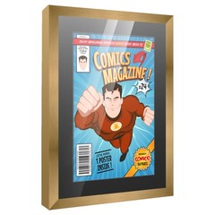 Comic Frame for Silver Age Comics – Bronze Wood with Black Mat, 18 Frame Sizes