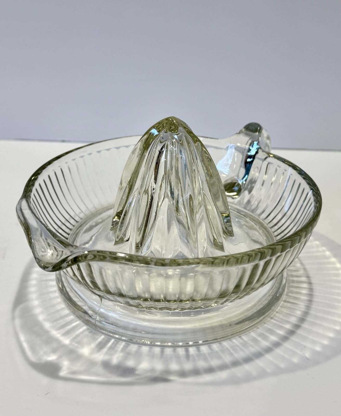 1920s Kitchen Citrus Juicer Reamer Heavy Citrus Acid Resistant Glass UV Reactive gallery