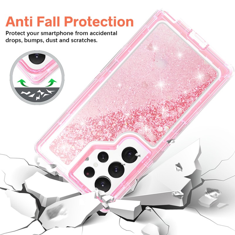 Liquid Glitter Bling Defender Case For Samsung S23 S22 S21 S20 Plus Ultra Cover gallery