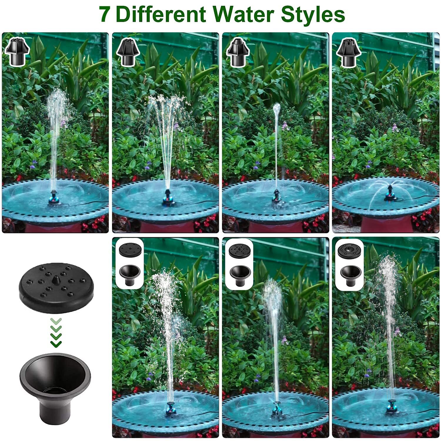 24hours Working Bird Bath Fountains Electric Adjustable Quiet Water Fountain Pum gallery