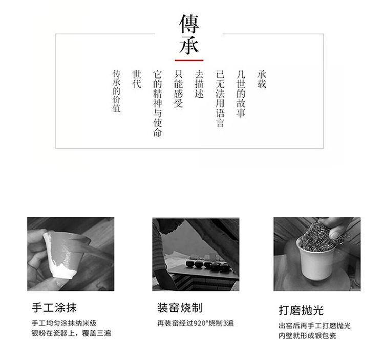 150ml Boutique Porcelain Kung Fu Tea Set Gaiwan Jingdezhen Pure Silver Bowl gallery