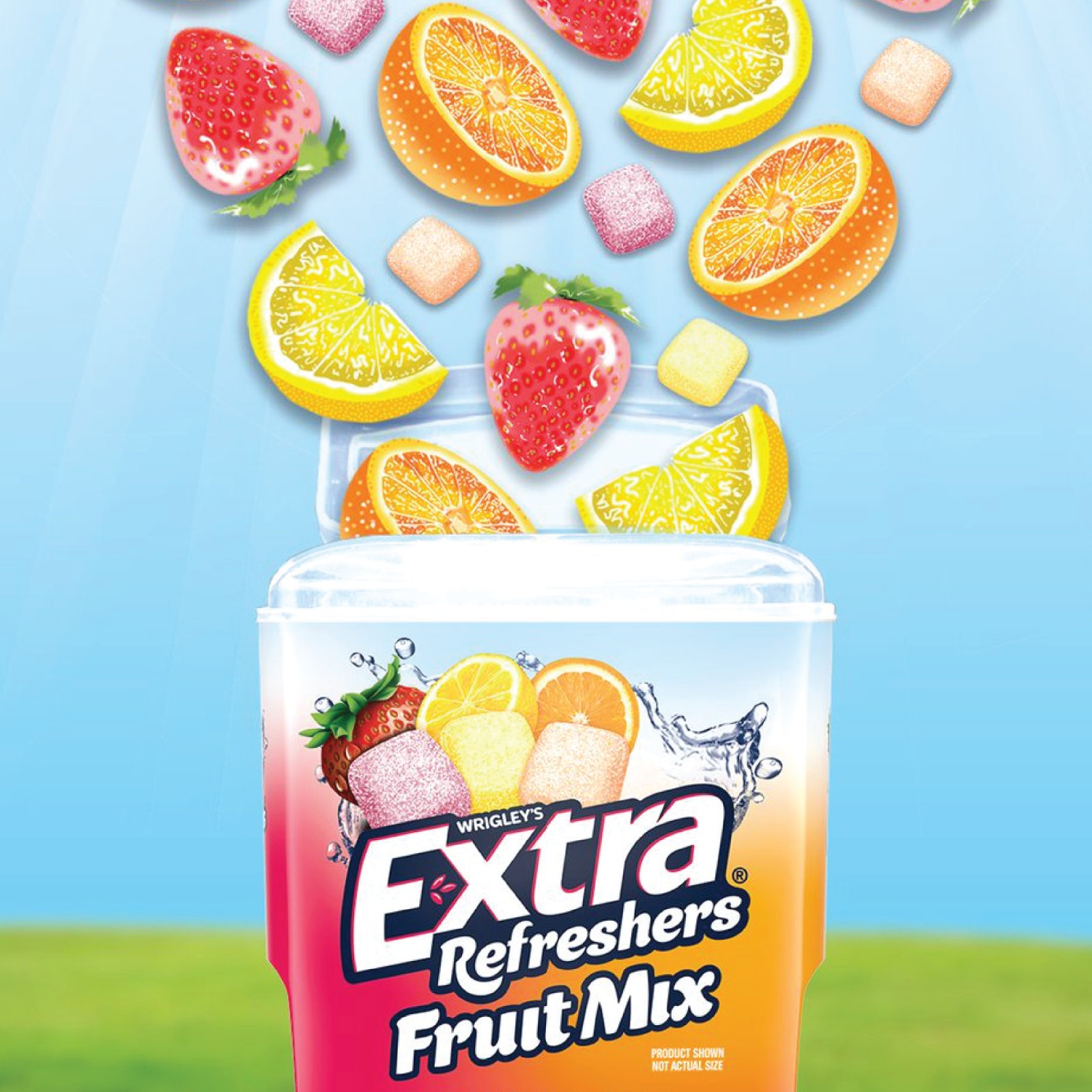 2x Bottles Wrigley's Extra Refreshers Fruit Mix Gum | 40 Per Bottle | Sugar Free gallery