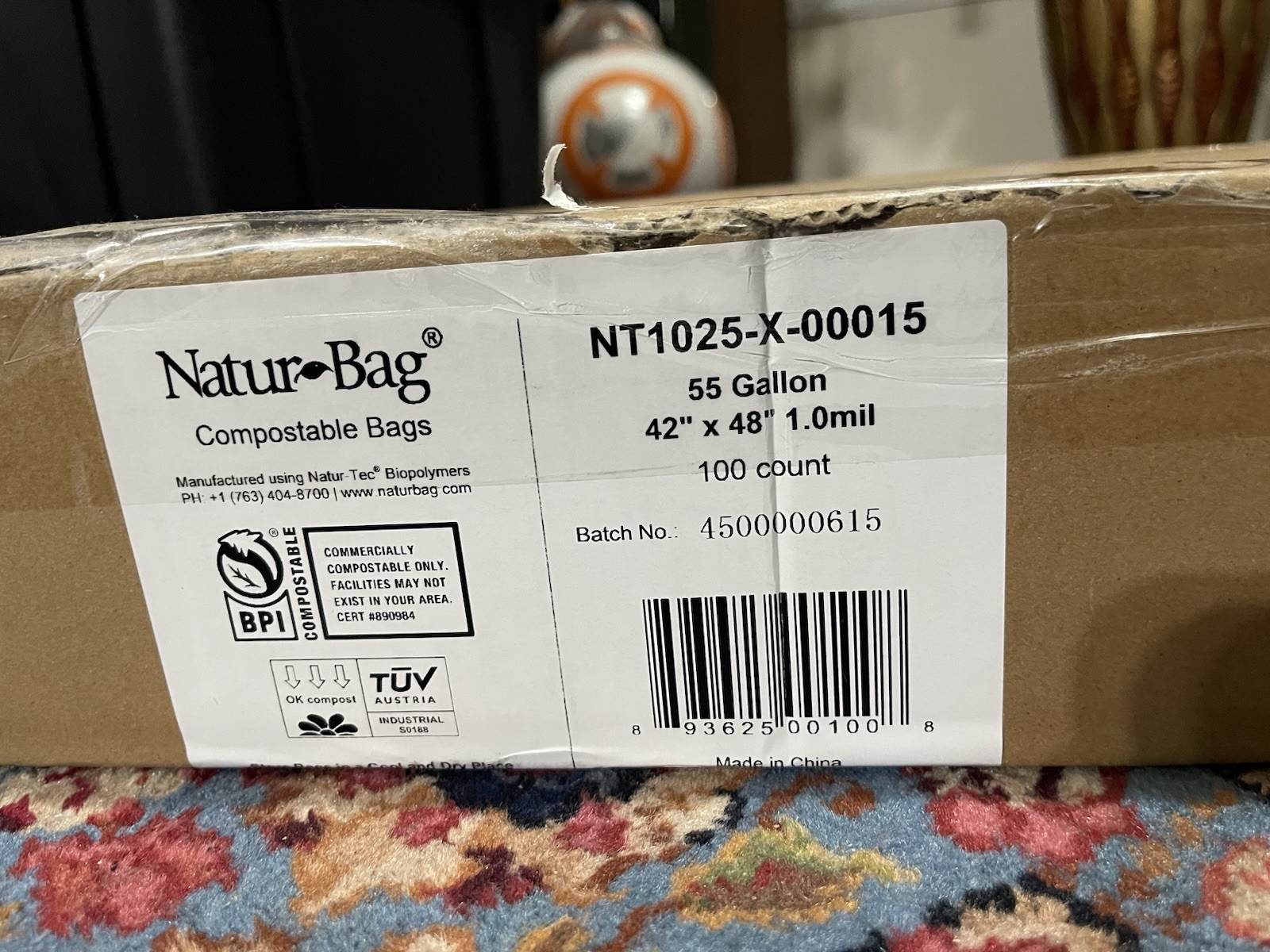Natur Bag Compostable Trash Liners, 55 Gallons, Green 100 Bags gallery
