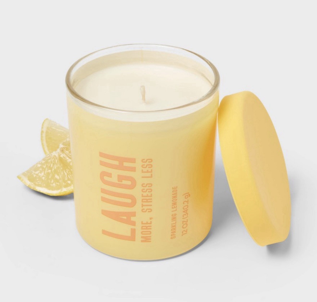 Laugh More, Stress Less Sparkling Lemonade Jar Candle 12oz NEW gallery