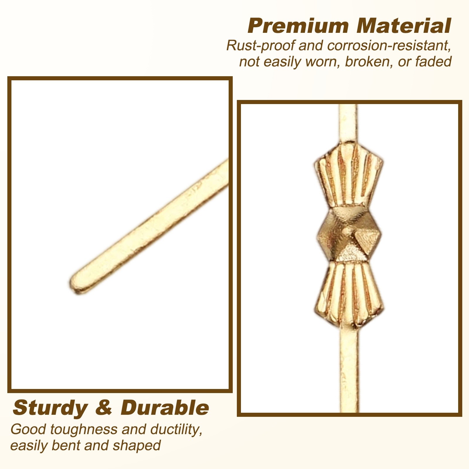 260 Pack 1.3 x 0.16 Inch Fasten Chandelier Crystal Hooks [Copper, Gold] gallery