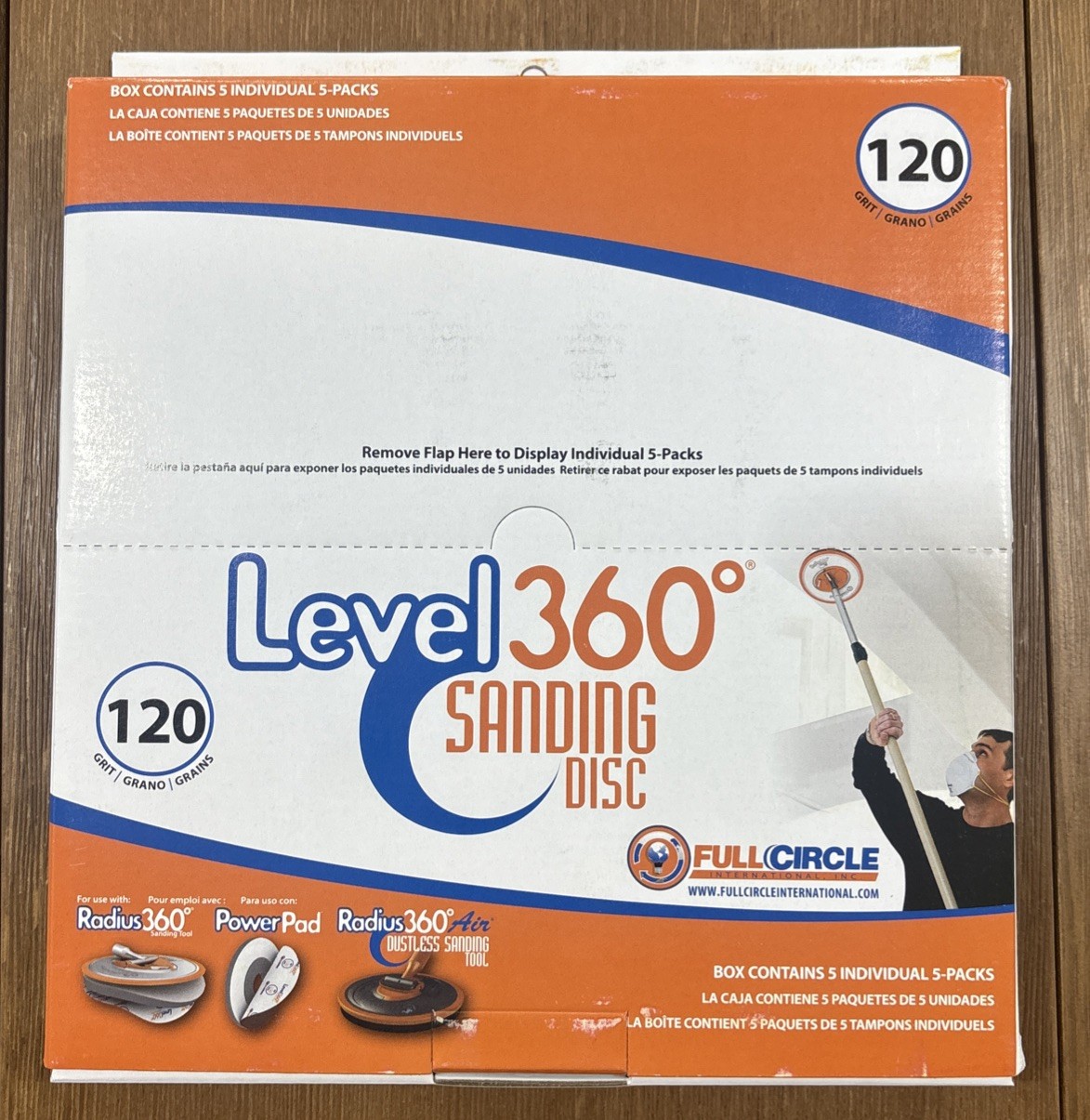 LEVEL 360 Sanding Disc 120 Grit - Case Of 5 X 5 Packs (25 Discs) - Use W/ PC7800 gallery