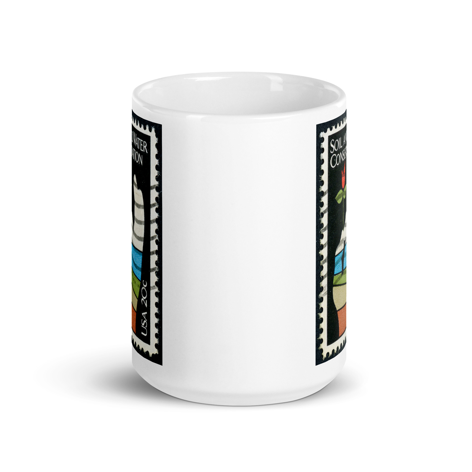 Soil and Water Conservation, 20 cent USA Postage Stamp White glossy mug gallery