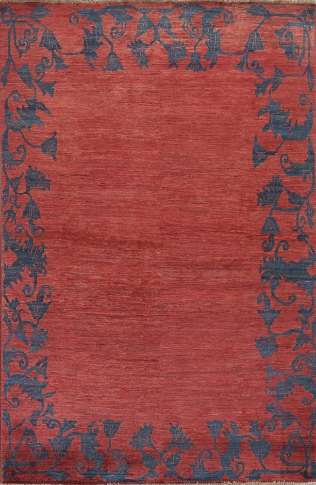 Bordered Gabbeh Kashkoli Hand-knotted Oriental Area Rug 7'x10' Wool Red Carpet