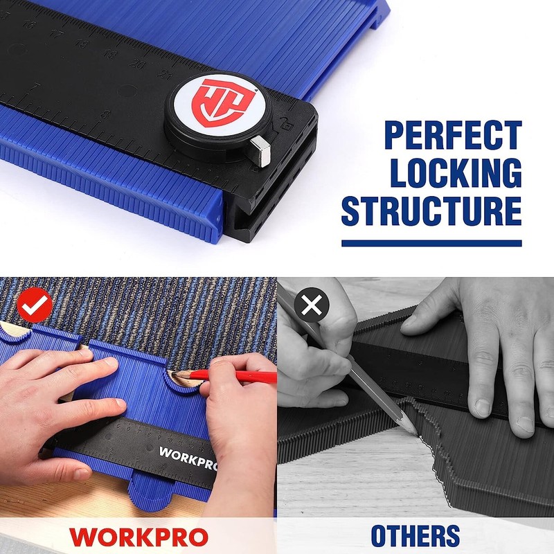 WORKPRO Connectable Contour Gauge (10+10 Inch), Profile Duplicator with Lock NEW gallery