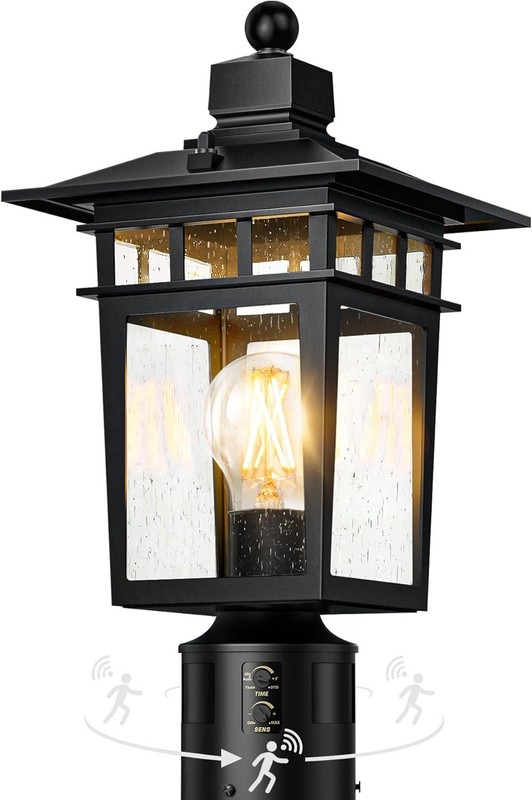 4 Modes LED Post Light with 360° Motion Detection - Perfect for Gardens & Yards gallery