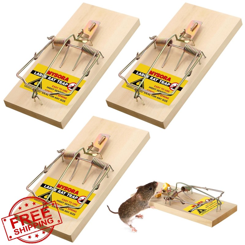 Mysora 3 Pack Large Wooden Mouse Traps Heavy Duty Snap Rat Rodent gallery