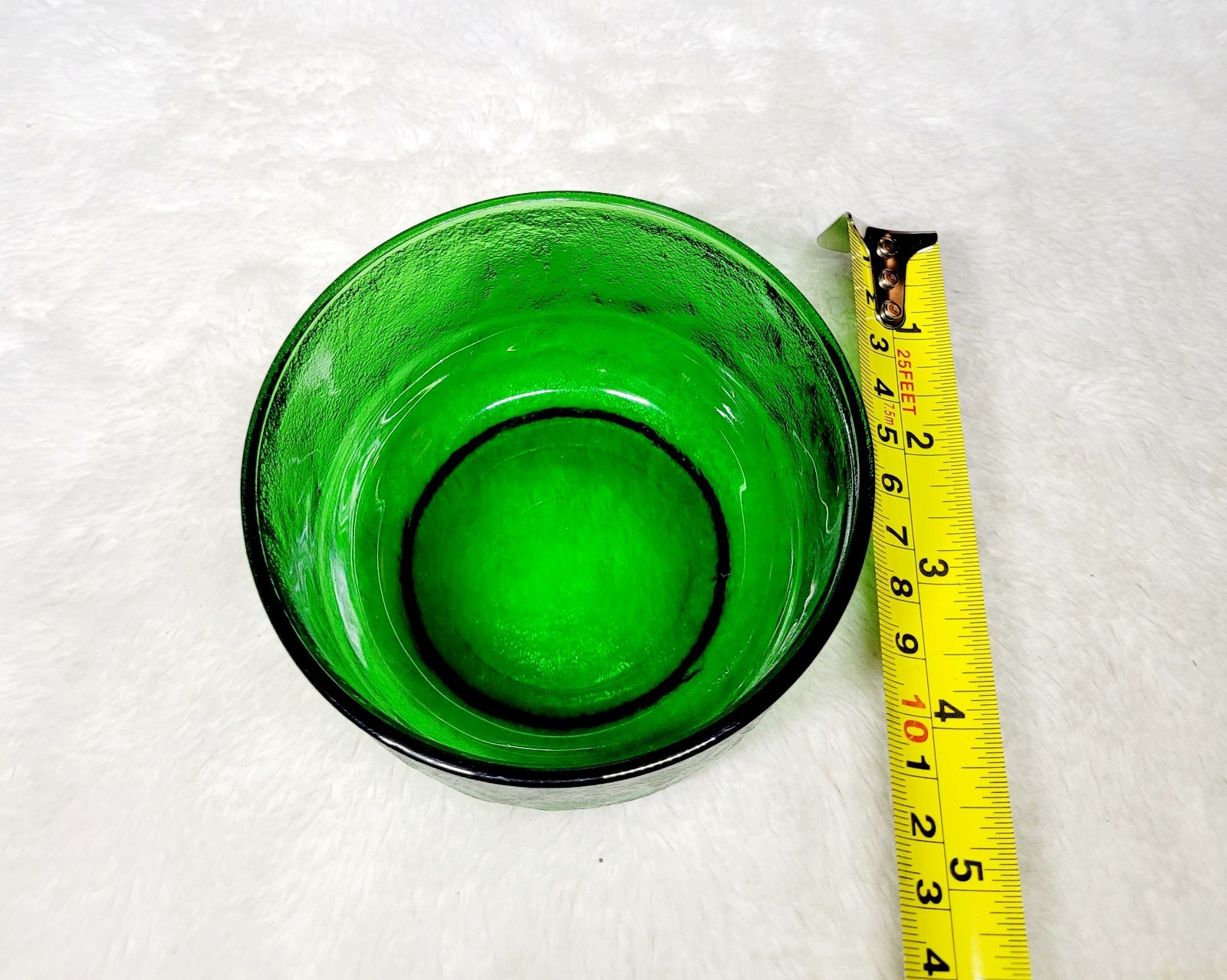 Vintage Arcoroc Emerald Green Textured Desert Bowl 4.25" So Nice! gallery