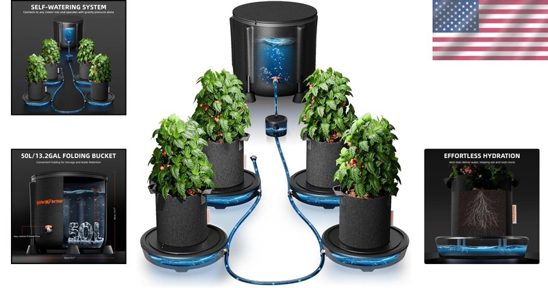Versatile 4-Pack Auto Watering System: Fit Multiple Pot Sizes with Gravity Feed/ gallery