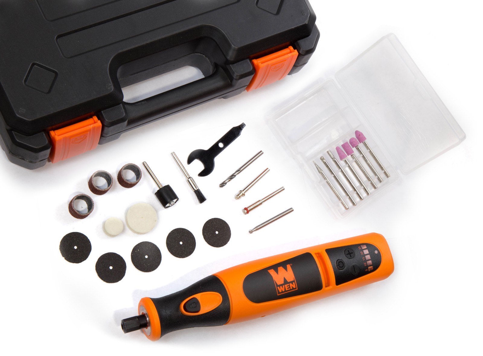 WEN 23072 Variable Speed Li-Ion Cordless Rotary Tool Kit with 24-Piece Accessory gallery