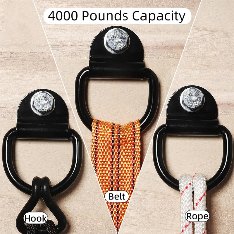 Heavy Duty Steel D Ring Tie Down Anchors 8mm 4000lbs Surface Mount 6 Pack gallery