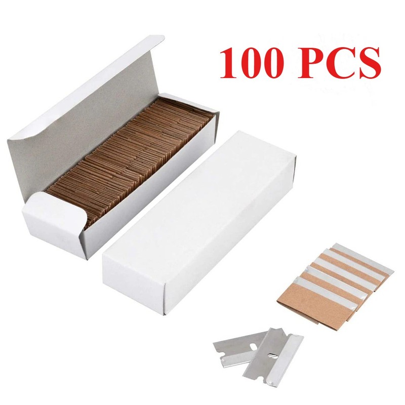 100 PCS Razor Blades Single Edge Extra Sharp Heat Treated Safety Knife Scrapers gallery