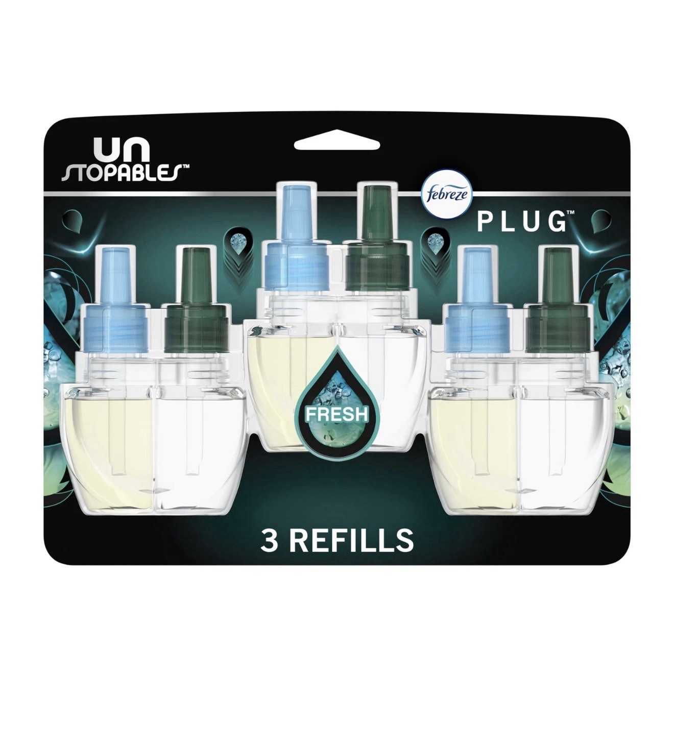 Febreze Unstopables Plug Scented Oil Refills Multi Color 3 Pack Fresh Laundry gallery
