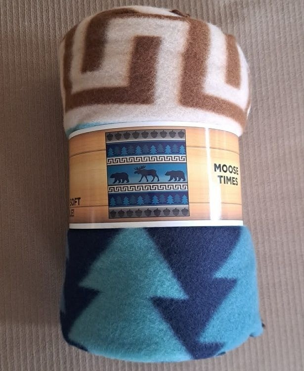 Moose Black Bear Fleece Throw Gift Blanket Reversible Rustic Cabin Home Decor gallery