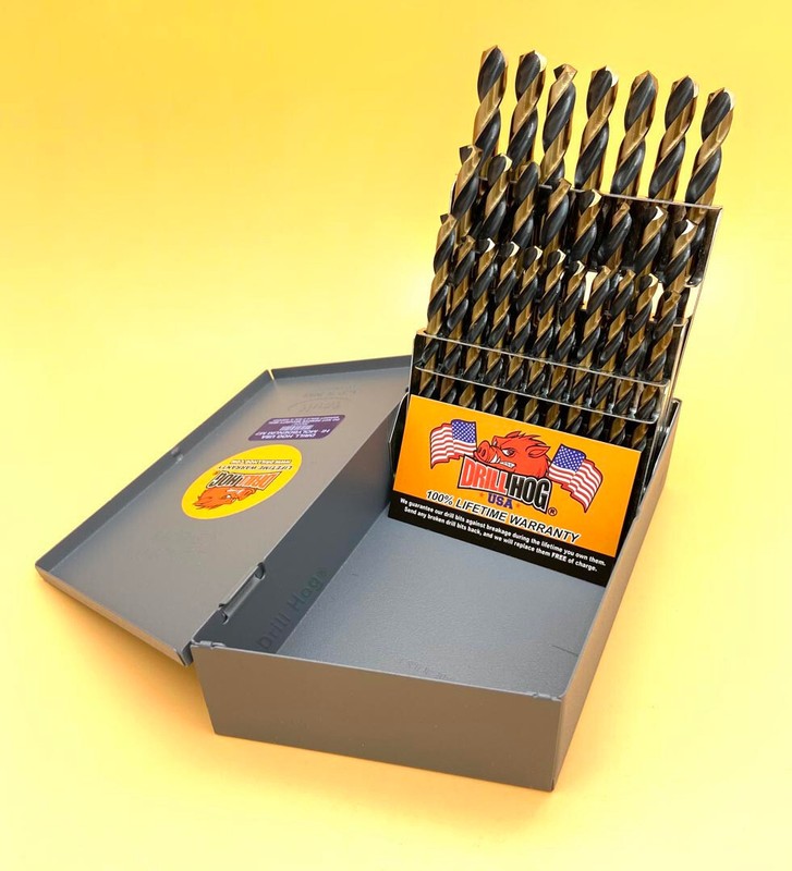 Drill Hog® 26 Pc LETTER Drill Bits Set A-Z HI-MOLYBDENUM M7 Lifetime Warranty gallery