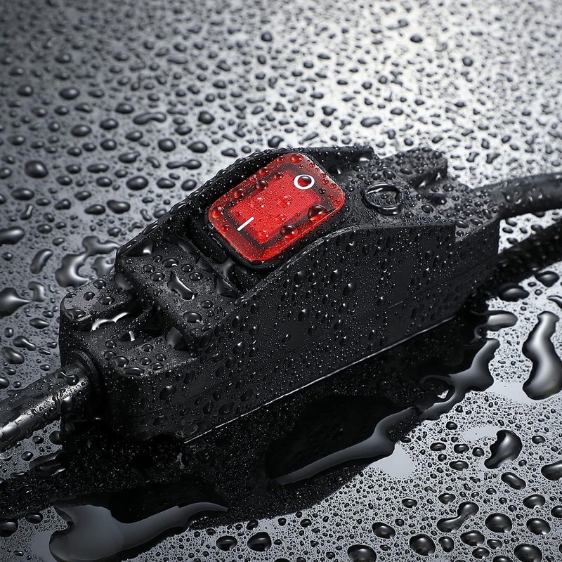 Versatile 1.5 Ft Outdoor Extension Cord with On/Off Waterproof Switch - 125V/15A gallery