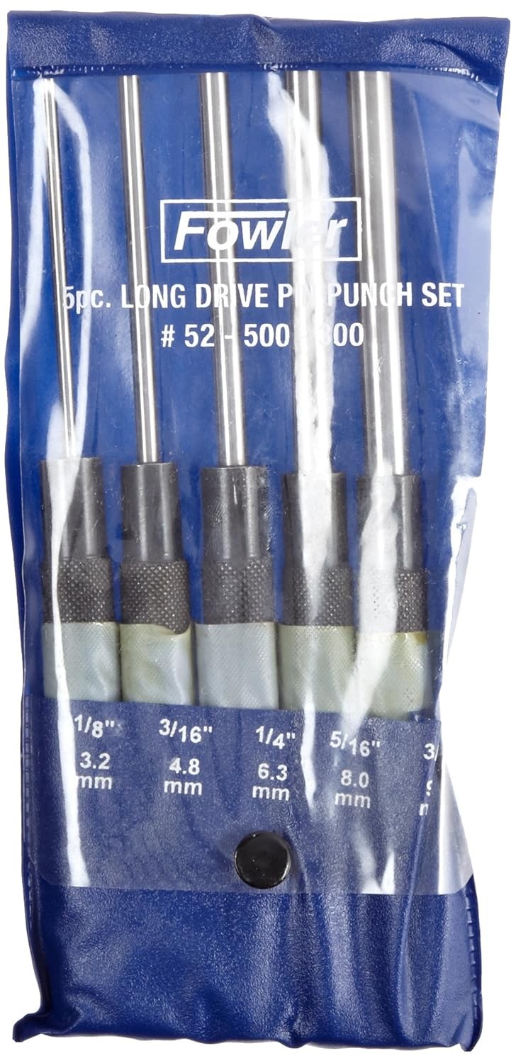 Fowler 52-500-300-0, Extra Long 5 Piece Drive Pin Punch Set Silver, Black gallery