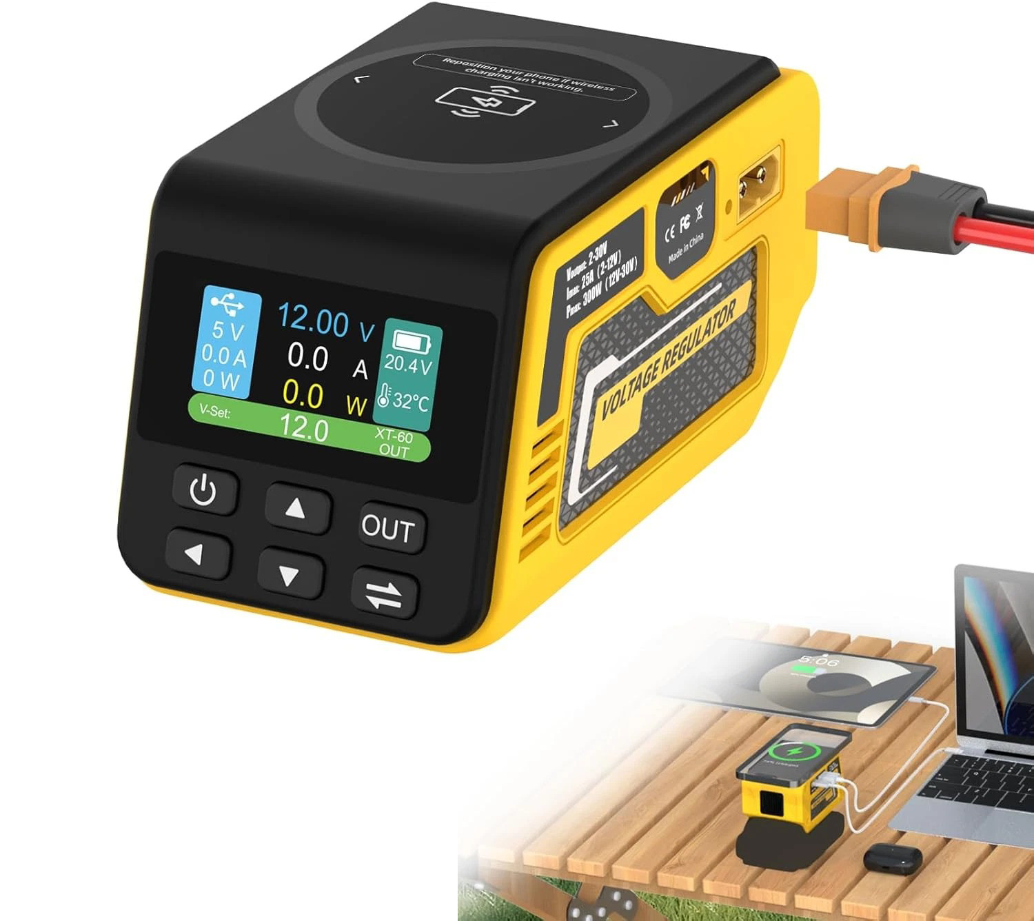 300W power Regulator Compatible with Dewalt 20V Battery,2-30V DC Adjustable gallery