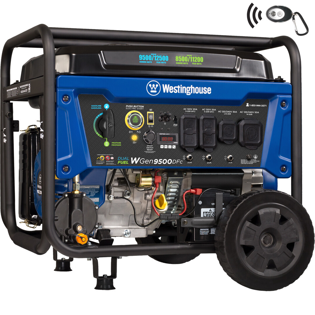 Westinghouse WGen9500DFc Portable Generator with CO Sensor [Open Box] gallery