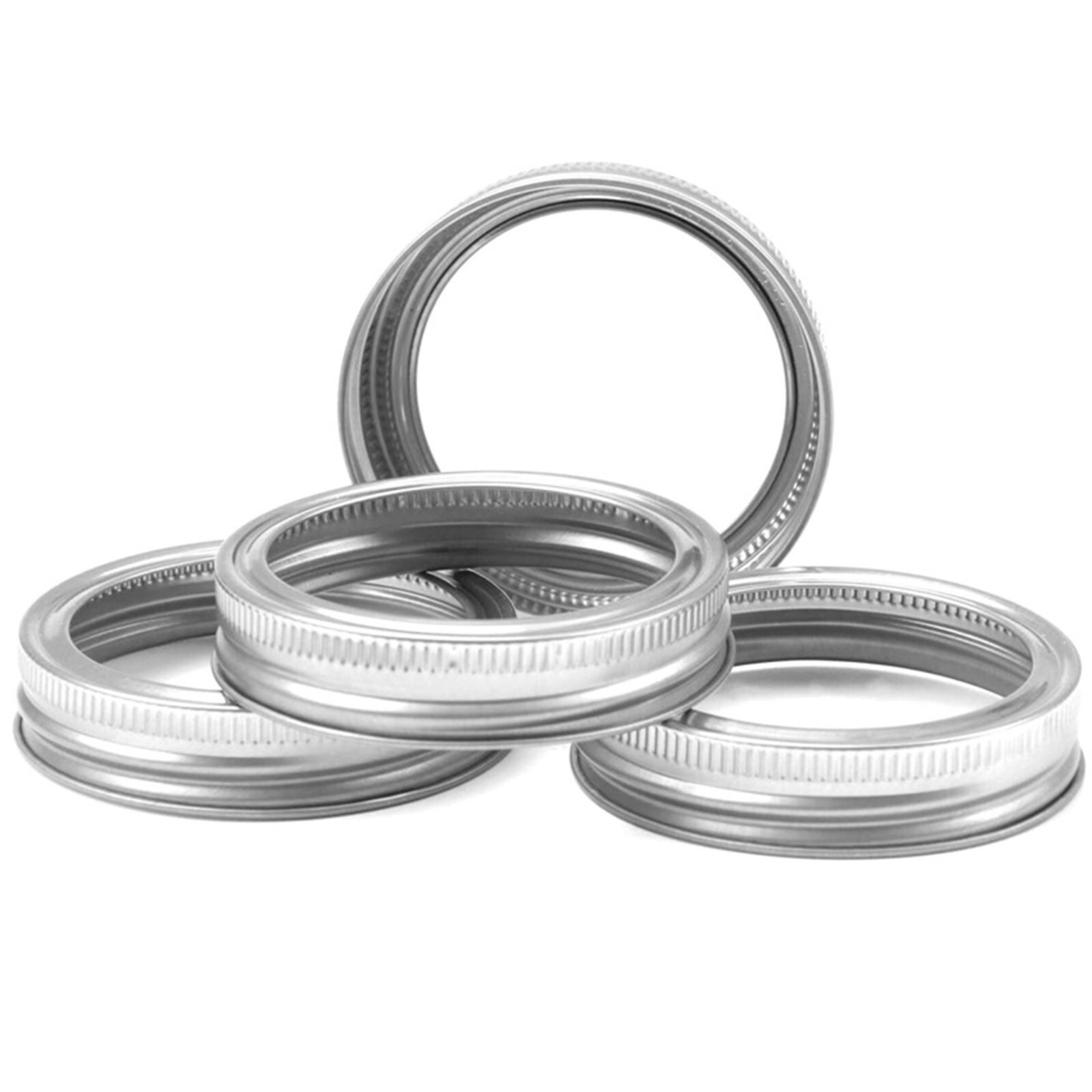 100ct Mason Jar Rings, Regular Mouth Rings, Canning Jar Screw Lids, Silver 70mm gallery
