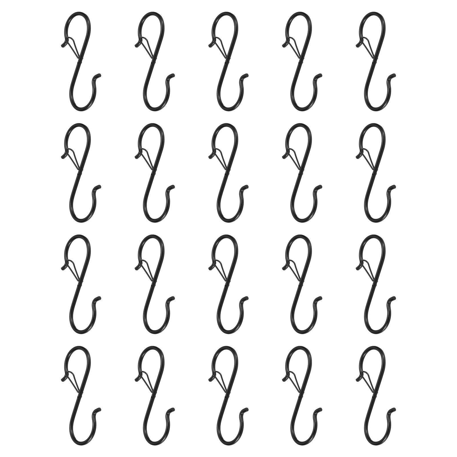 20pcs S Hooks 3.5 Inch S-shaped Hook with Safety Buckle for Hanging Black gallery