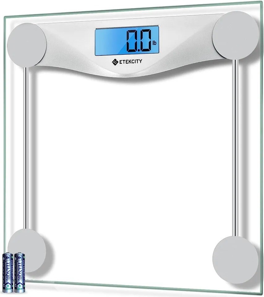 Bathroom Scale Weight Digital Large LCD Backlight Display Tempered Glass 400 lbs gallery
