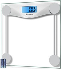 Bathroom Scale Weight Digital Large LCD Backlight Display Tempered Glass 400 lbs