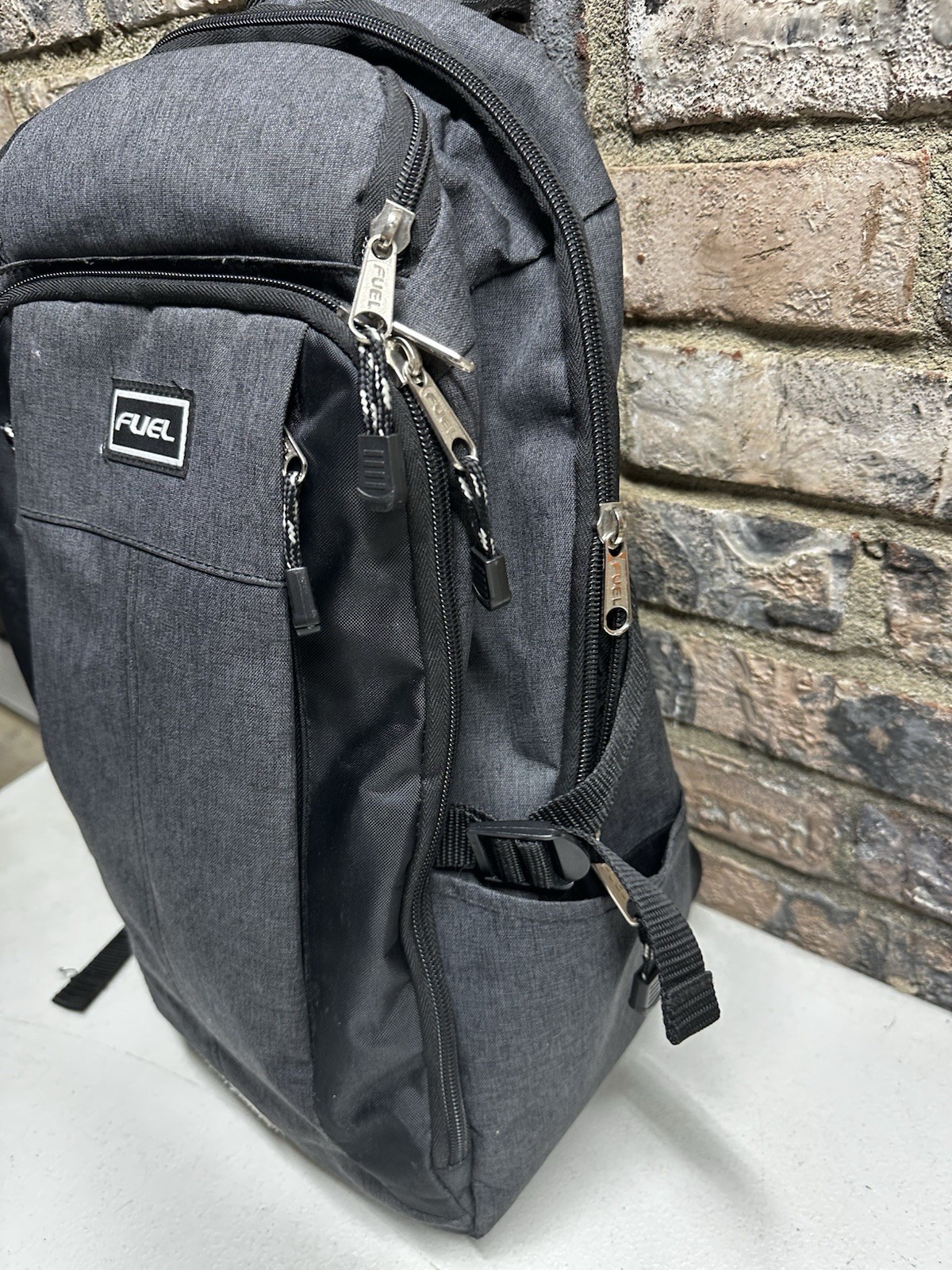 Fuel Outdoor Computer Laptop Backpack Gray With Multiple Compartments Zippers 3