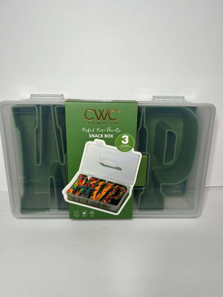 CWV Cook With Color Green 3 Compartments Snack Box 84.2 Oz New gallery