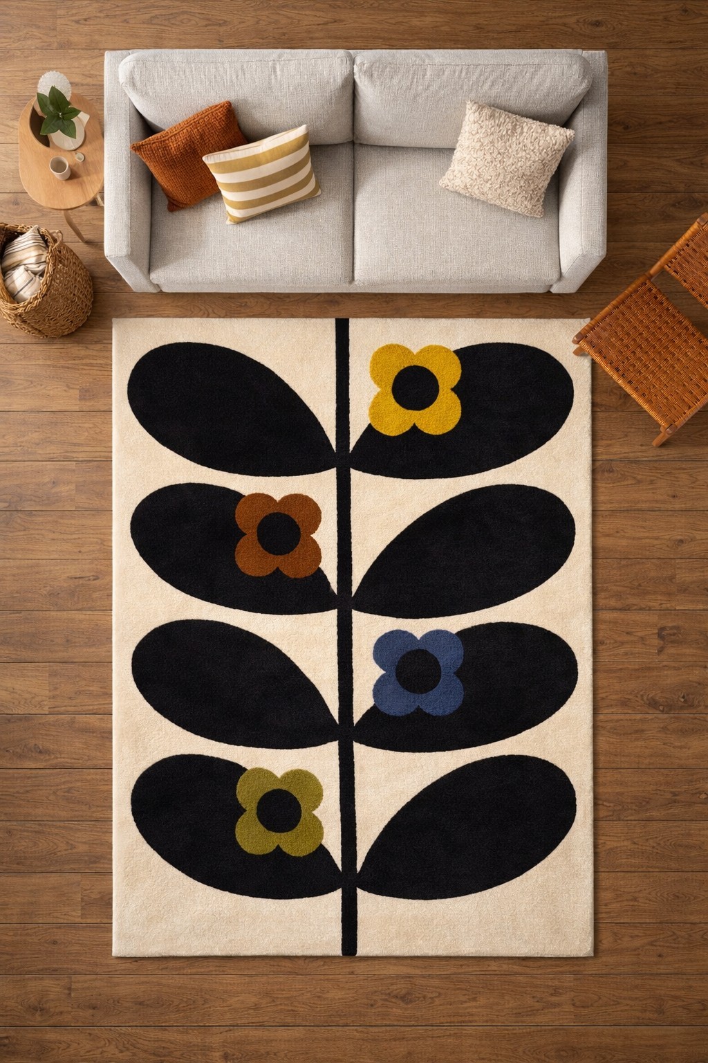 Retro Hand Tufted Nz Wool Area Rugs Modern Design Made In India Home Decor Gift gallery