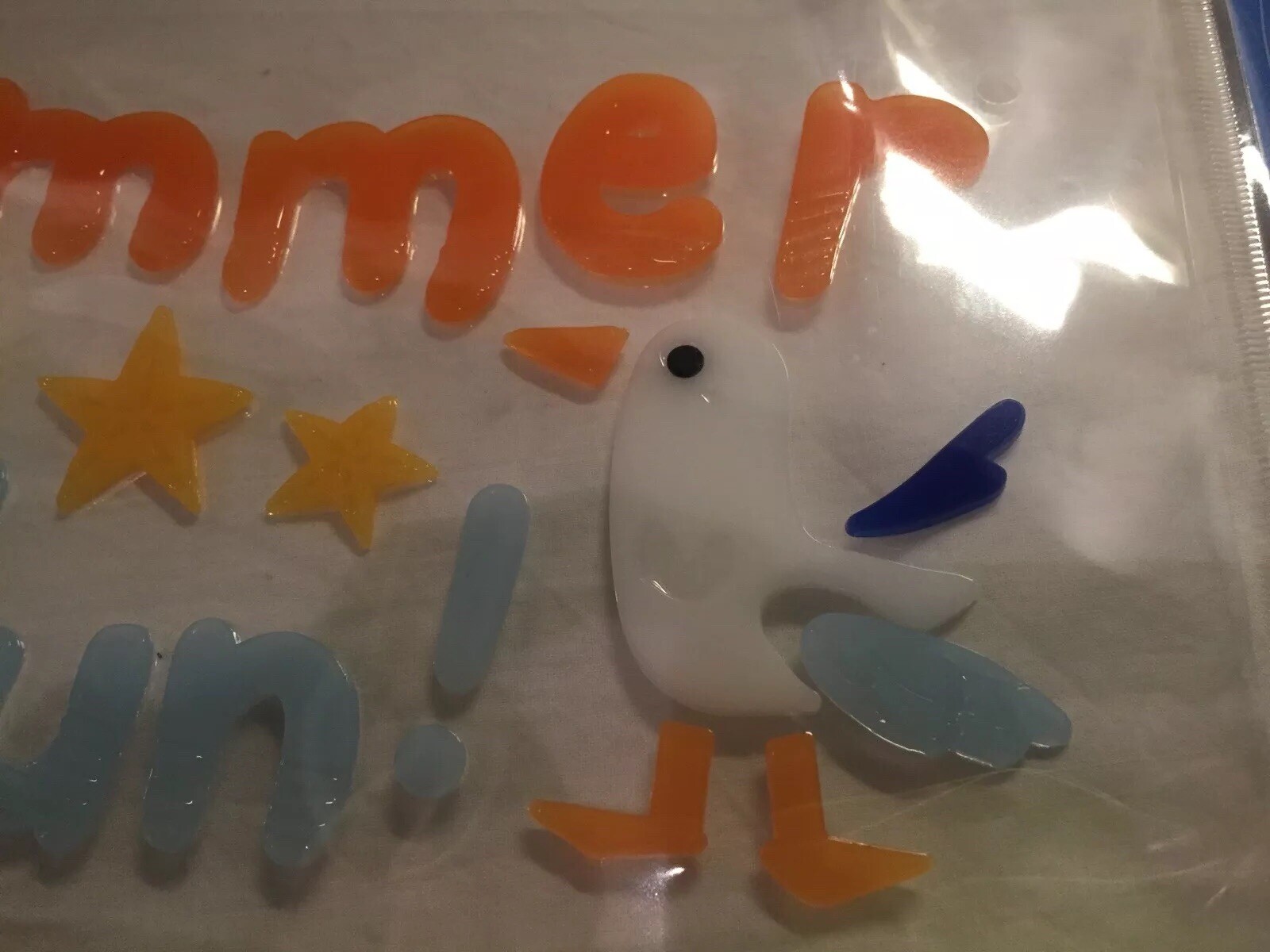 NEW Beach Seagulls Birds Summer Fun Stars Window Gel Clings Stickers Decor 28 ct gallery