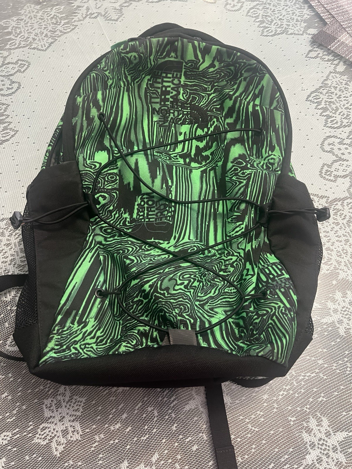 North Face Green Black Backpack
