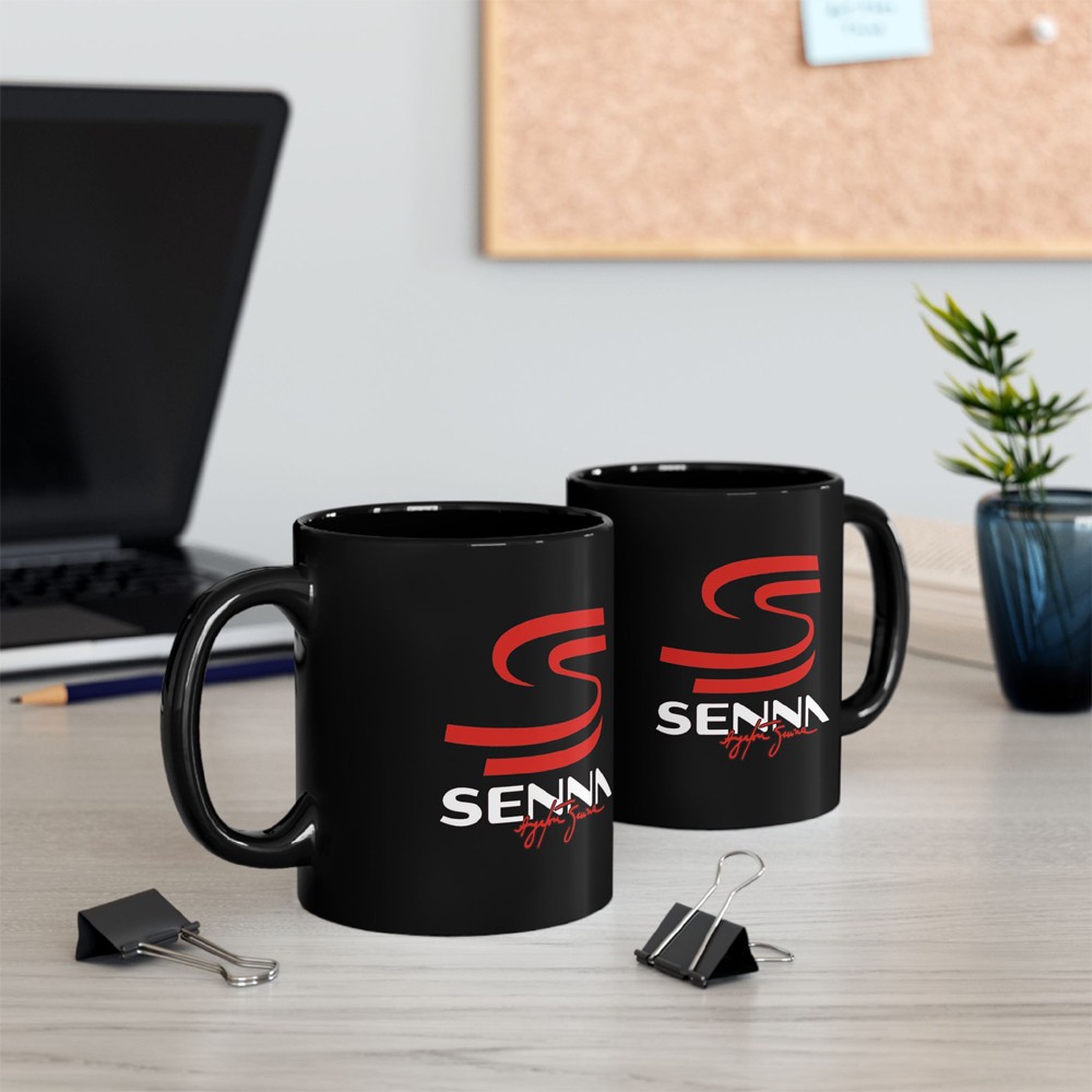 Ayrton Senna 2 Sided 11oz Coffee Tea Black Mug gallery