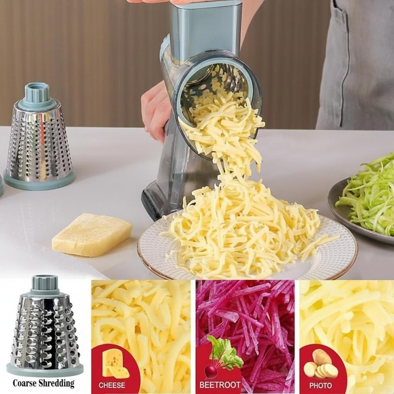 Cheese Grater Rotary Multi-Purpose Stainless Steel Handheld Vegetable Fruit S... gallery