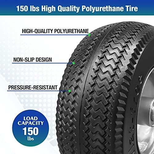 8.5" Flat Free Solid Polyurethane Tire and Wheel PU Airless Tires 2.80/2.50-4 gallery
