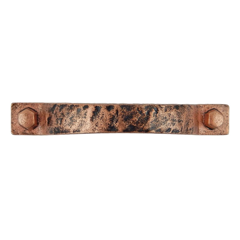 Antique Copper Metal Door Handle Pull Hammer Forged Look Rustic Style 4 7/8 inch gallery