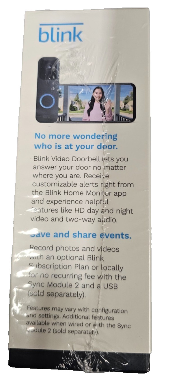 Battery or Wired - Smart Wi-Fi HD Video Doorbell Camera in Black gallery