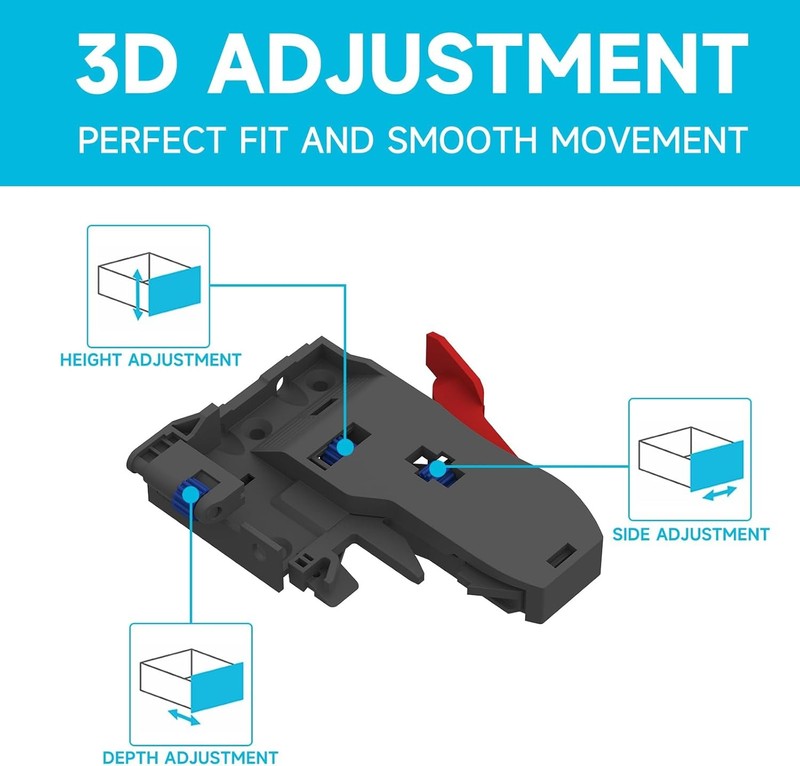 Undermount Soft Close Drawer Slides Full Extension 3D Locking 24 Inch 6 Pair gallery