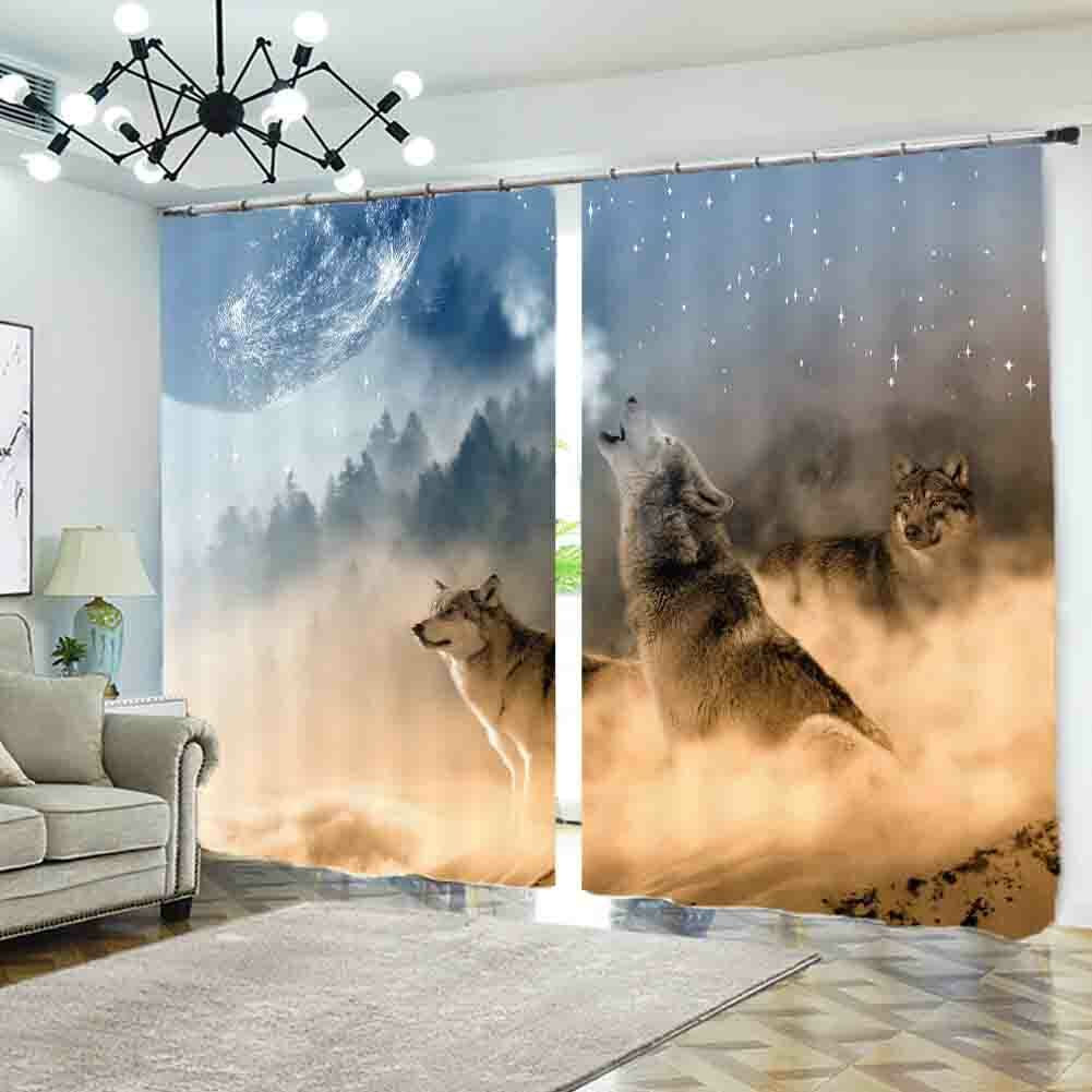 Wolf Sands Overflow Sky 3D Curtain Blockout Photo Printing Curtains Drape Fabric gallery
