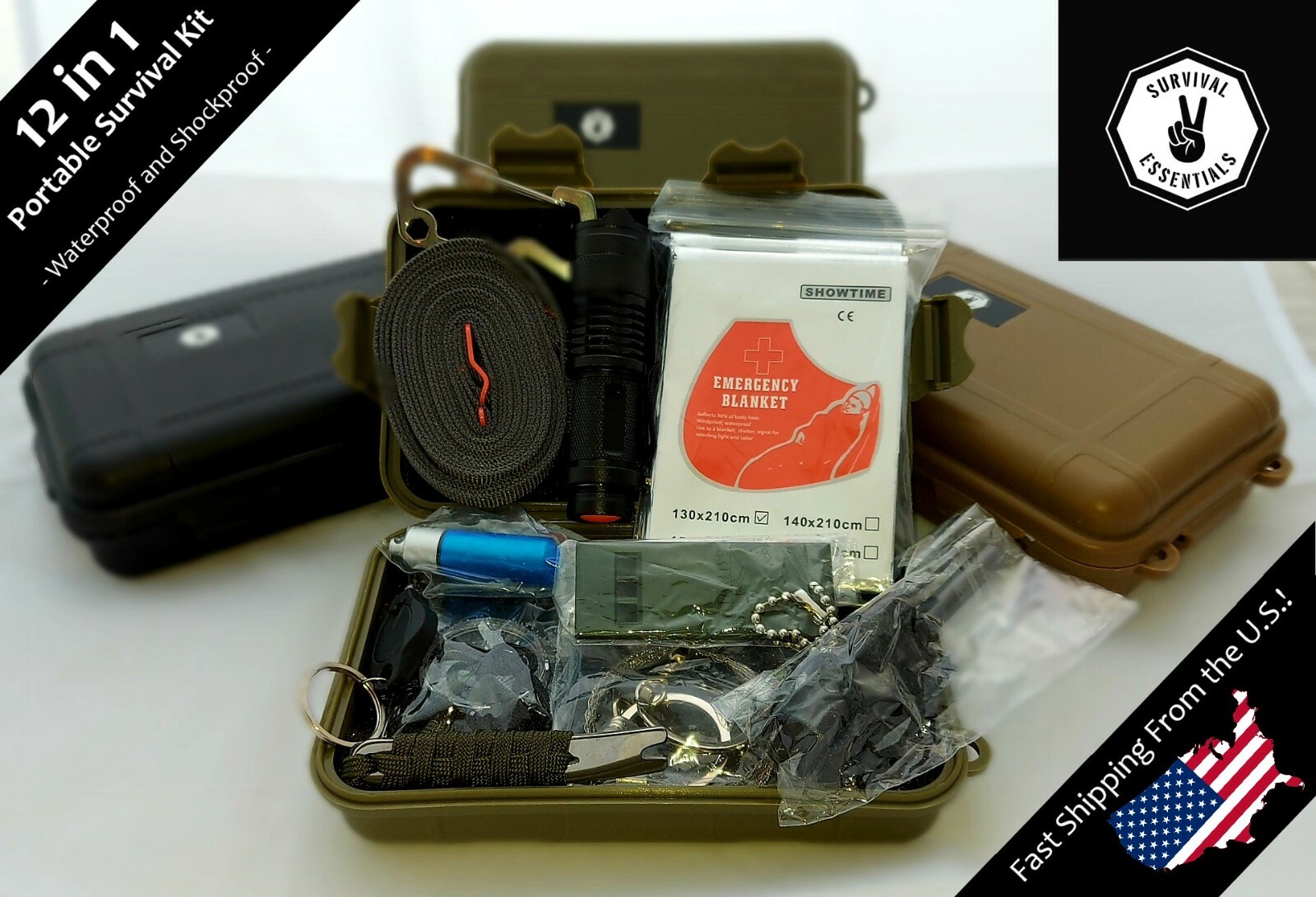 Survival Essentials Portable Survival Kit Riot Gear Car Boat RV Travel Tool Set gallery