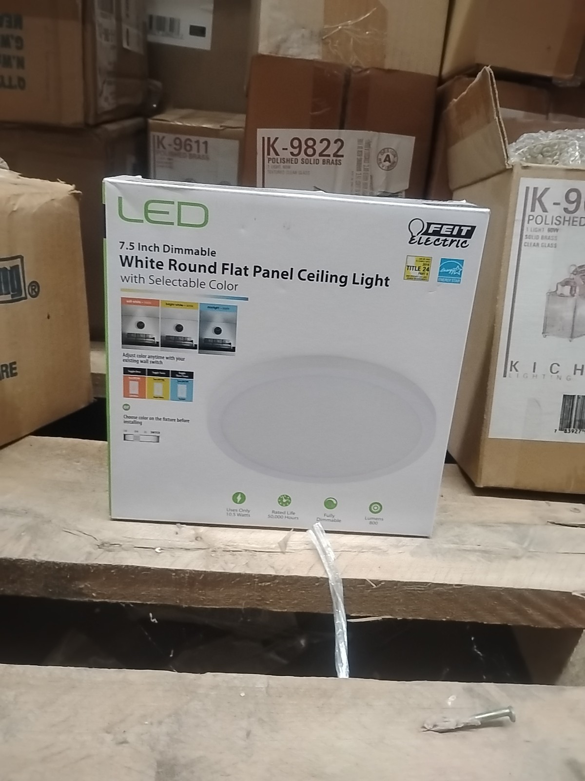 FEIT ELECTRIC 7.5” Dimmable White Round Flat Panel Ceiling Light Adjustable.New gallery
