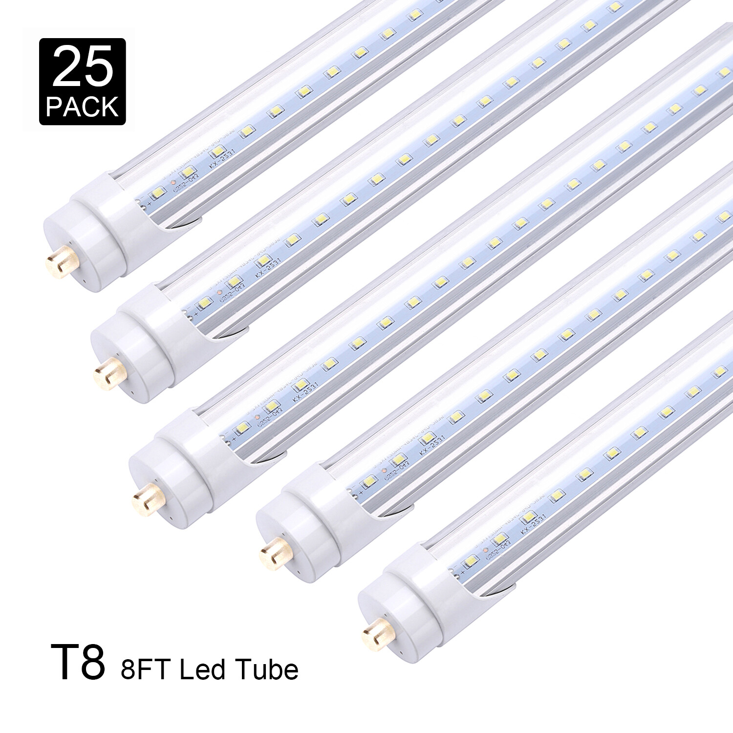 25 Pack T8 8FT FA8 Single Pin Led Tube Light Bulbs 45W 8Foot T12 Led Shop Light gallery