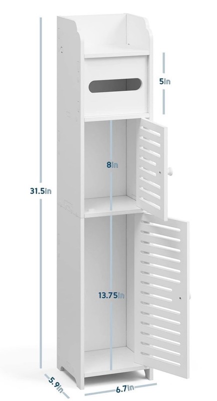 Small Bathroom Storage Cabinet for Small Spaces with Clear Knobs - A0275 gallery