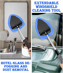 Windshield Cleaner Tool With Reusable Microfiber Pads – Car Window Glass Wipe…